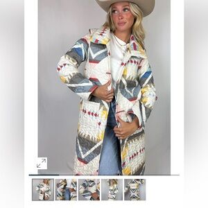 Ida Mae Home Colorful Geometric Quilted Coat